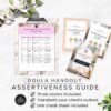 Self Confidence Affirmation, Doula Tool, Inner Critic, Mental Health, Self Esteem Worksheet, Birth Doula Handout, PLR Canva template,